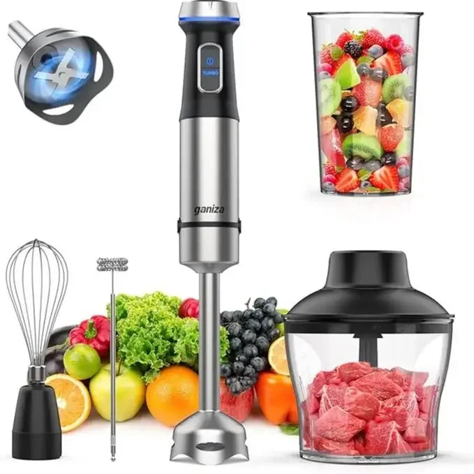 Commercial Blender 5in1 Hand Blender, 16 Speed Mode Handheld Blender Stainless Steel Blade