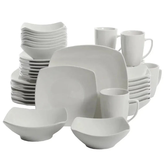 Expanded 40-Piece Dinnerware Set Bowls and Plates